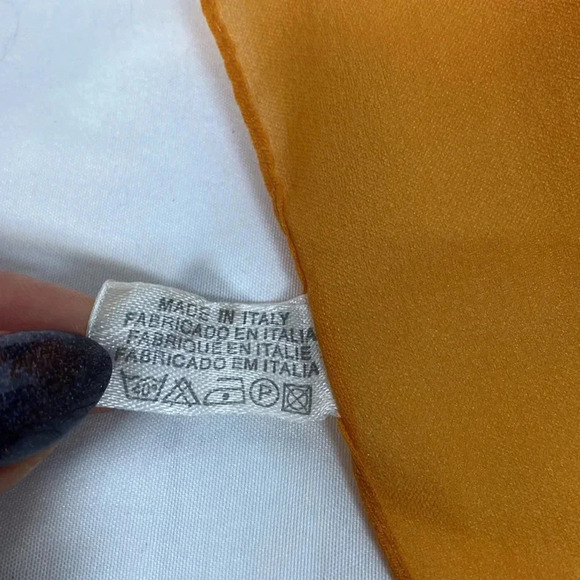 Unique Orange Fish themed Scarf - hints of blue & coral - made in Italy - Picture 3 of 5